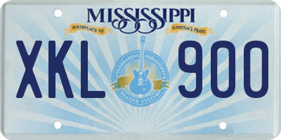 MS license plate XKL900