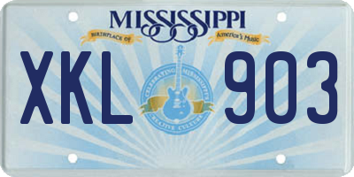 MS license plate XKL903