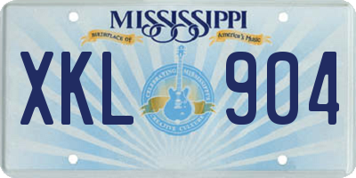 MS license plate XKL904