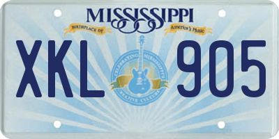 MS license plate XKL905
