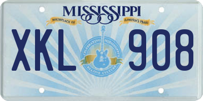 MS license plate XKL908