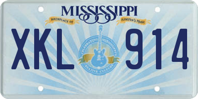 MS license plate XKL914