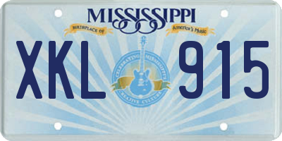 MS license plate XKL915
