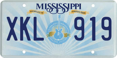 MS license plate XKL919