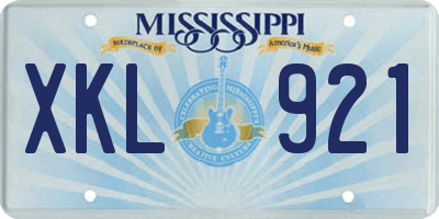 MS license plate XKL921