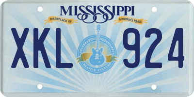 MS license plate XKL924