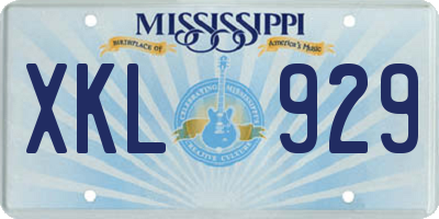 MS license plate XKL929