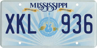 MS license plate XKL936