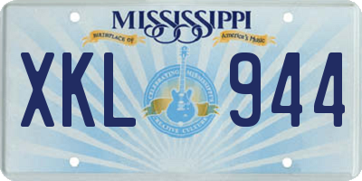 MS license plate XKL944