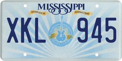 MS license plate XKL945