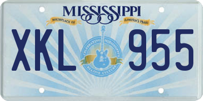 MS license plate XKL955