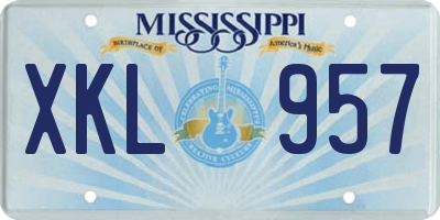 MS license plate XKL957