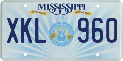 MS license plate XKL960