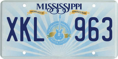 MS license plate XKL963