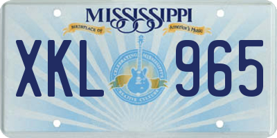 MS license plate XKL965