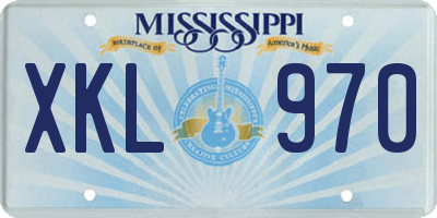 MS license plate XKL970