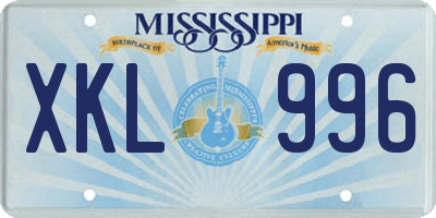 MS license plate XKL996