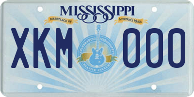 MS license plate XKM000