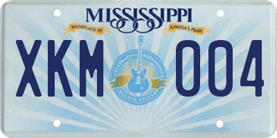 MS license plate XKM004