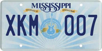 MS license plate XKM007