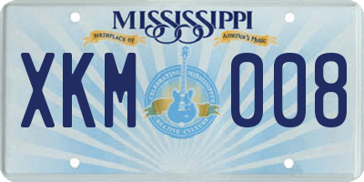 MS license plate XKM008