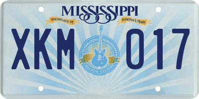 MS license plate XKM017