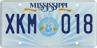 MS license plate XKM018