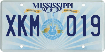 MS license plate XKM019