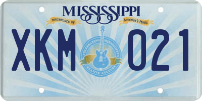 MS license plate XKM021