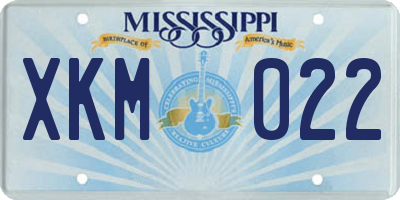 MS license plate XKM022