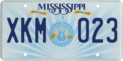 MS license plate XKM023