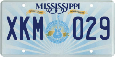 MS license plate XKM029
