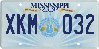 MS license plate XKM032