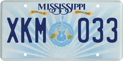 MS license plate XKM033