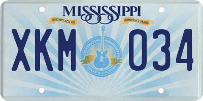 MS license plate XKM034