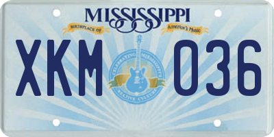 MS license plate XKM036