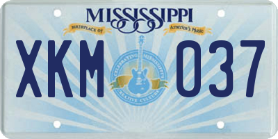 MS license plate XKM037