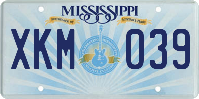 MS license plate XKM039