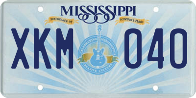 MS license plate XKM040
