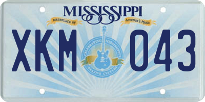 MS license plate XKM043