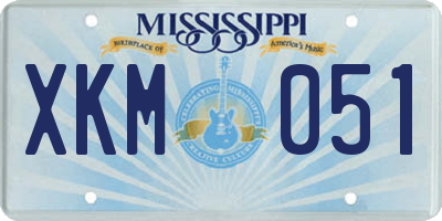 MS license plate XKM051