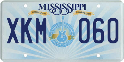 MS license plate XKM060