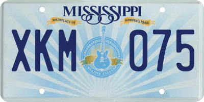 MS license plate XKM075