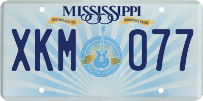 MS license plate XKM077
