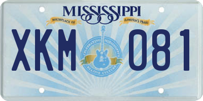 MS license plate XKM081