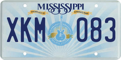 MS license plate XKM083