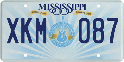 MS license plate XKM087