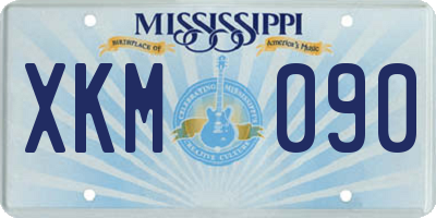 MS license plate XKM090