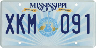 MS license plate XKM091