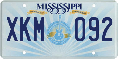 MS license plate XKM092